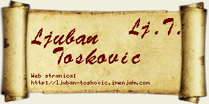 Ljuban Tošković vizit kartica